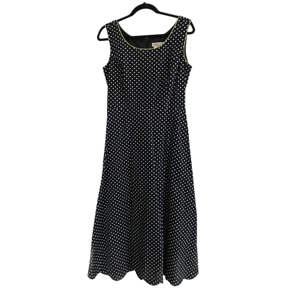 Coldwater Creek Black Polka Dot A Line Dress